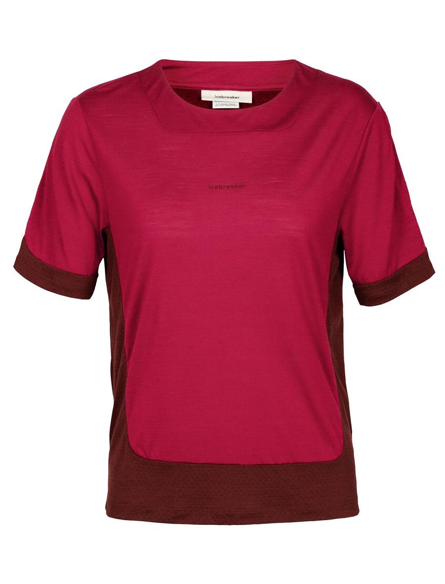 T Shirts Icebreaker ZoneKnit™ Merino Corta Sleeve Boxy Femme Rose | FR 1588FDNM